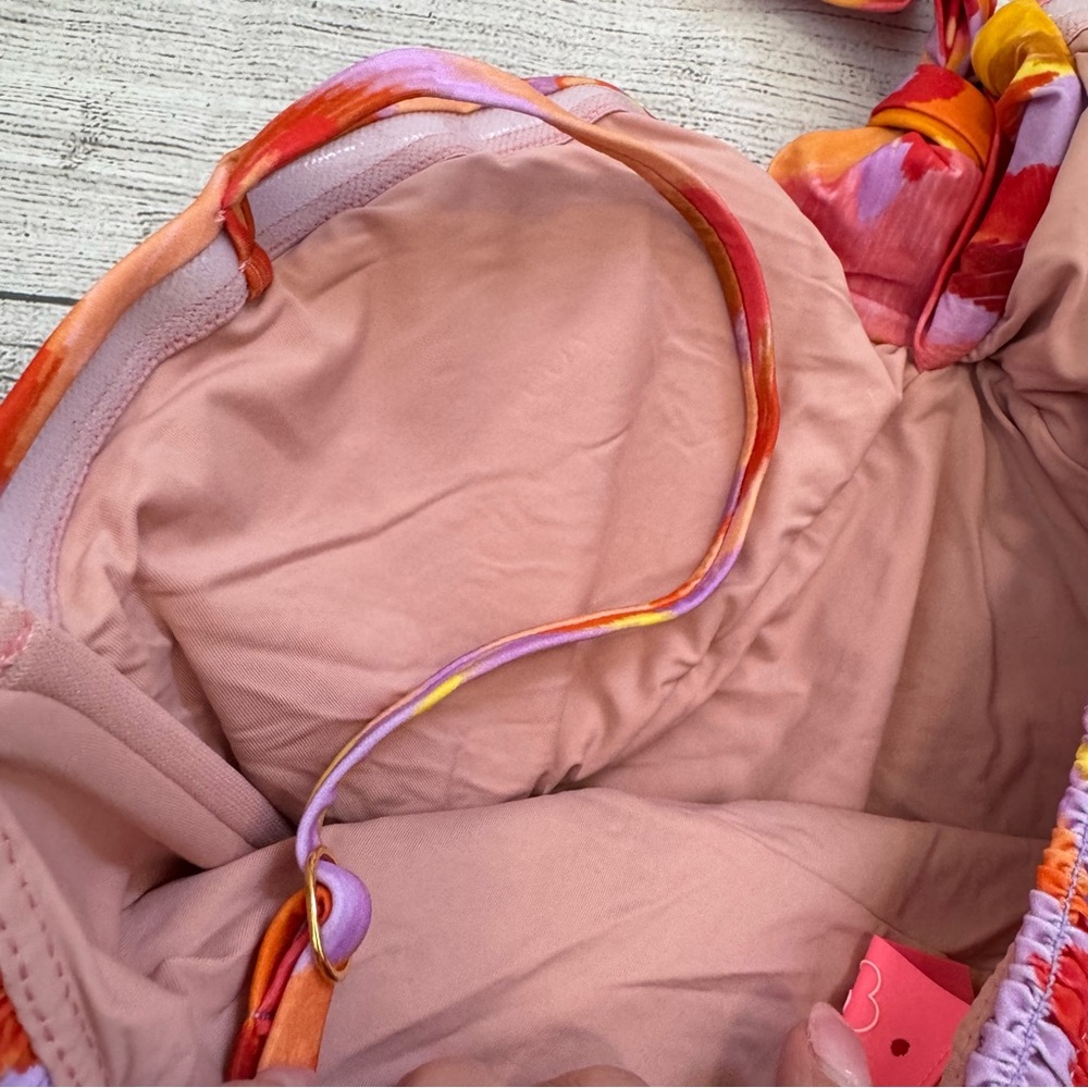 SEXY FARM Rio Orange & Pink Tie-Front One-Piece Swimsuit - Picture 7 of 9
